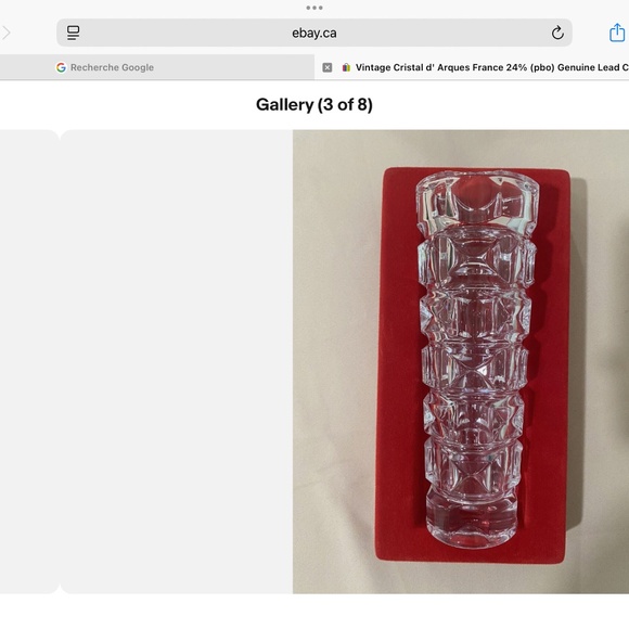 VINTAGE CRISTAL D’ARQUES FRANCE CLEAR  MID CENTURY MODERN VASE - Picture 15 of 15